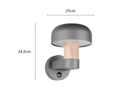 LED Außenwandleuchte Holzoptik mit Bewegungsmelder, Höhe 24cm