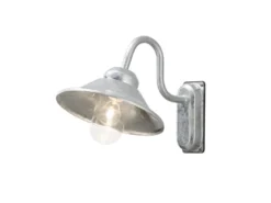 LED Außenwandleuchte im Landhausstil Stahl Silber, Höhe 30cm