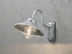 LED Außenwandleuchte im Landhausstil Stahl Silber, Höhe 30cm