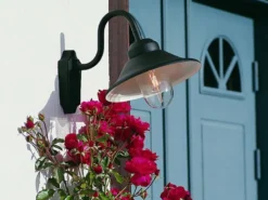 LED Außenwandleuchte im Landhausstil Aluminium Schwarz, Höhe 30cm