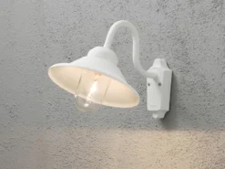 LED Außenwandleuchte im Landhausstil Aluminium Weiß, Höhe 30cm