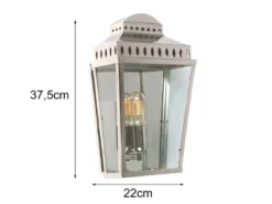 LED Außenwandleuchte im Landhausstil, Silber Höhe 37,5cm