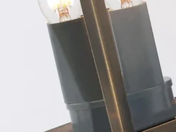 LED Außenwandleuchte im Landhausstil, Altmessing Höhe 48cm