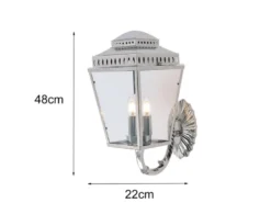 LED Außenwandleuchte im Landhausstil, Silber Höhe 48cm