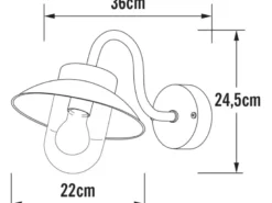 LED Außenwandleuchte im Landhausstil Aluminium Grün, Höhe 30cm