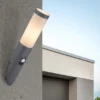 LED Außenwandleuchte in Anthrazit & Opal mit Bewegungsmelder, Höhe 41cm