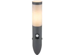 LED Außenwandleuchte in Anthrazit & Opal mit Bewegungsmelder, Höhe 41cm