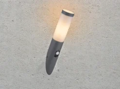 LED Außenwandleuchte in Anthrazit & Opal mit Bewegungsmelder, Höhe 41cm