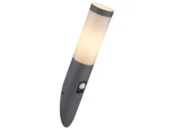 LED Außenwandleuchte in Anthrazit & Opal mit Bewegungsmelder, Höhe 41cm