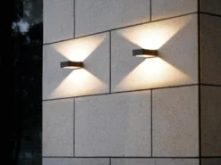 LED Außenwandleuchte in Anthrazit - 2er SET Außenbeleuchtung für Haus & Garten