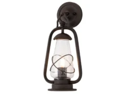LED Außenwandleuchte in antiker Laternenoptik, Höhe 42,5cm