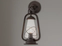 LED Außenwandleuchte in antiker Laternenoptik, Höhe 42,5cm