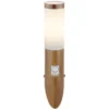 LED Außenwandleuchte in Holzoptik mit Bewegungsmelder, Höhe 40,5cm