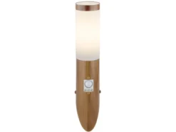 LED Außenwandleuchte in Holzoptik mit Bewegungsmelder, Höhe 40,5cm