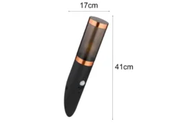 LED Außenwandleuchte in Schwarz & Kupfer mit Bewegungsmelder, Höhe 41cm