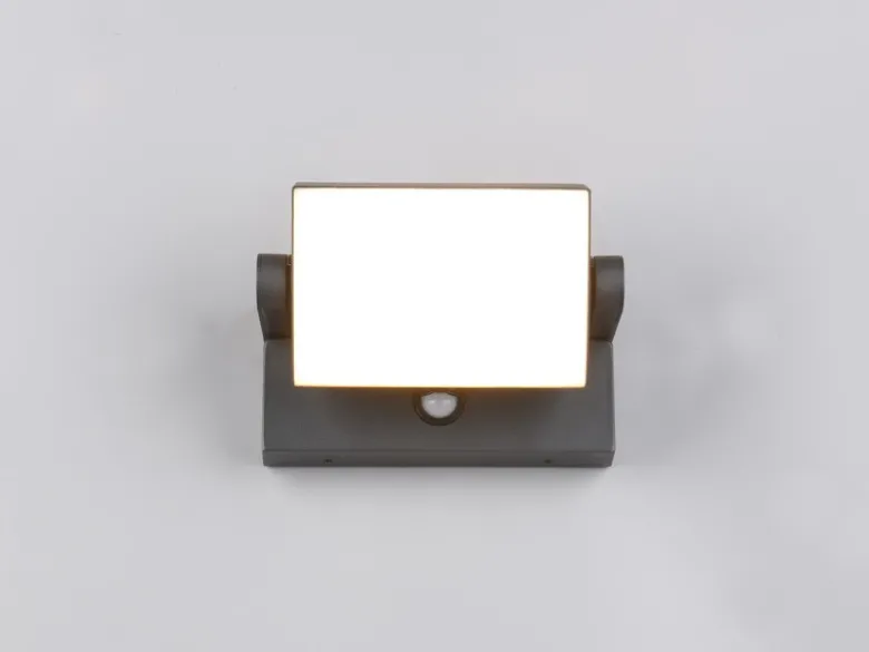 LED Außenwandleuchte KANSAS ALU in Anthrazit mit Bewegungsmelder, Breite 20cm
