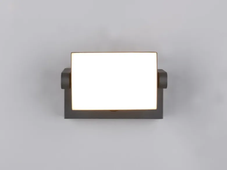 LED Außenwandleuchte KANSAS ALU in Anthrazit mit Bewegungsmelder, Breite 20cm
