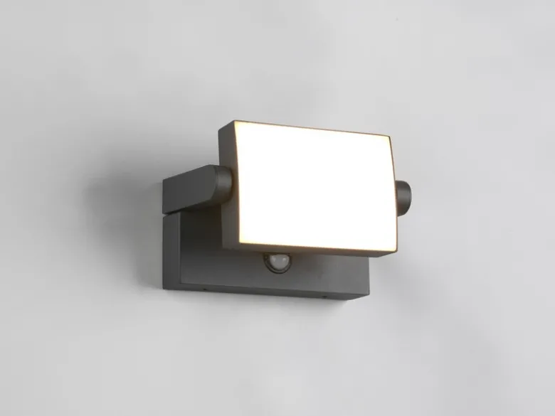 LED Außenwandleuchte KANSAS ALU in Anthrazit mit Bewegungsmelder, Breite 20cm