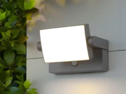 LED Außenwandleuchte KANSAS ALU in Anthrazit mit Bewegungsmelder, Breite 20cm