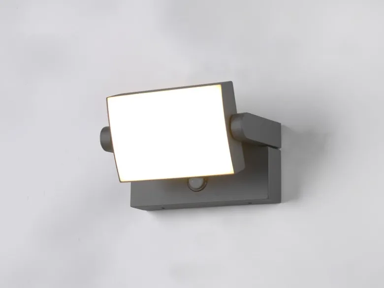 LED Außenwandleuchte KANSAS ALU in Anthrazit mit Bewegungsmelder, Breite 20cm