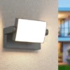 LED Außenwandleuchte KANSAS aus Aluminium in Anthrazit, Breite 20cm