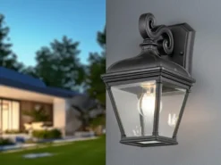 LED Außenwandleuchte Landhausstil Hängelaterne, Höhe 33,5cm