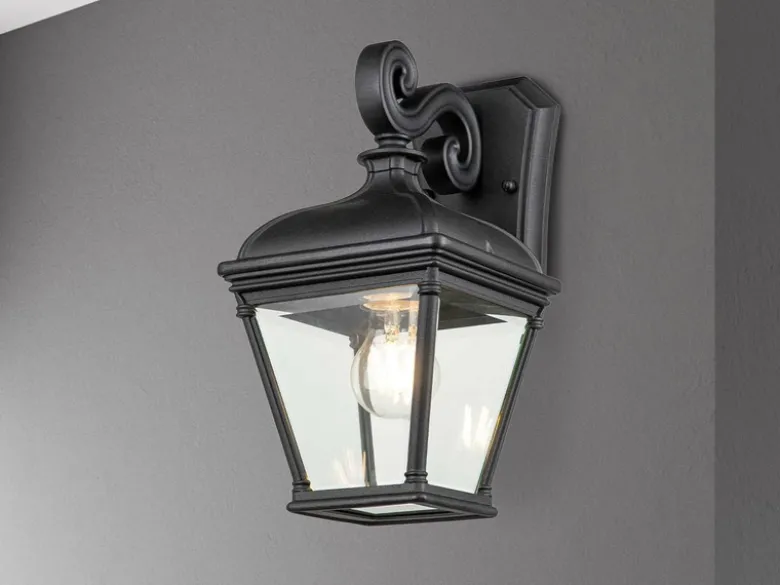 LED Außenwandleuchte Landhausstil Hängelaterne, Höhe 33,5cm