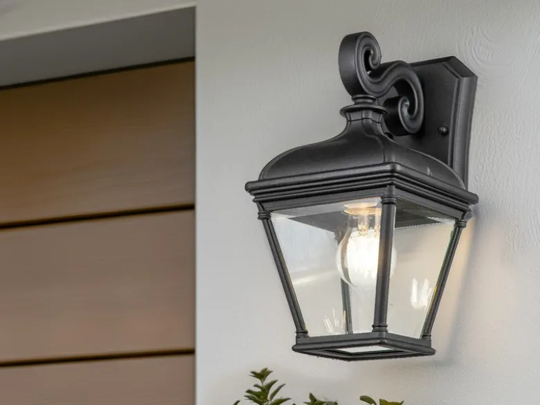 LED Außenwandleuchte Landhausstil Hängelaterne, Höhe 33,5cm