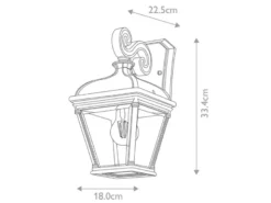 LED Außenwandleuchte Landhausstil Hängelaterne, Höhe 33,5cm