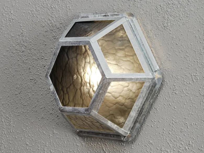 LED Außenwandleuchte Landhausstil, Stahl galvanisiert, Höhe 30cm