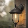 LED Außenwandleuchte Landhausstil Laterne hängend, Schwarz, Höhe 46cm
