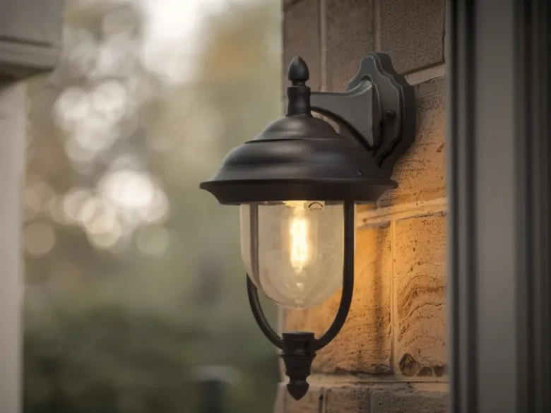 LED Außenwandleuchte Landhausstil Laterne hängend, Schwarz, Höhe 46cm
