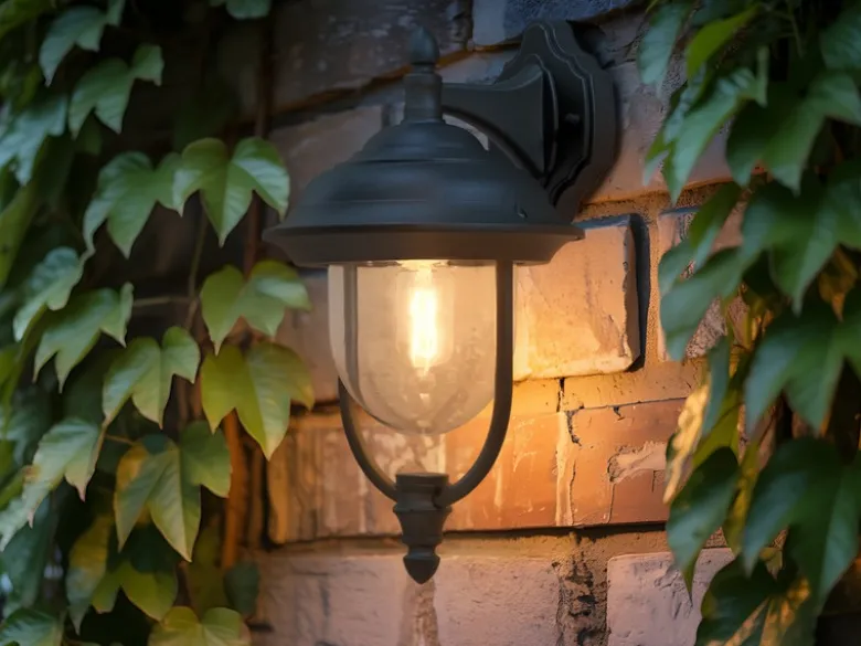 LED Außenwandleuchte Landhausstil Laterne hängend, Schwarz, Höhe 46cm