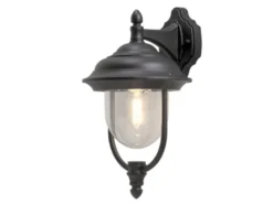LED Außenwandleuchte Landhausstil Laterne hängend, Schwarz, Höhe 46cm