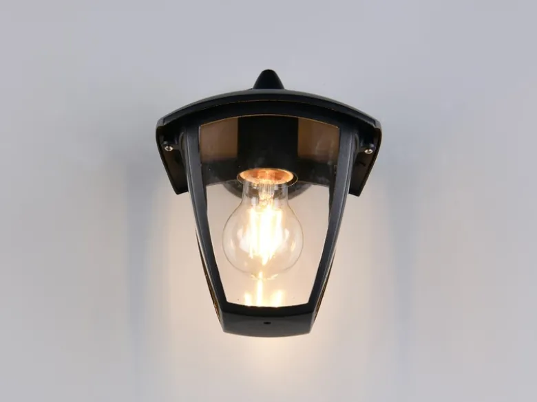 LED Außenwandleuchte Laterne hängend Landhausstil Schwarz, Höhe 24cm