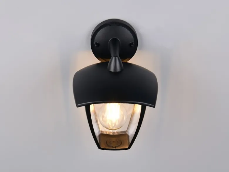 LED Außenwandleuchte Laterne hängend Landhausstil Schwarz, Höhe 24cm