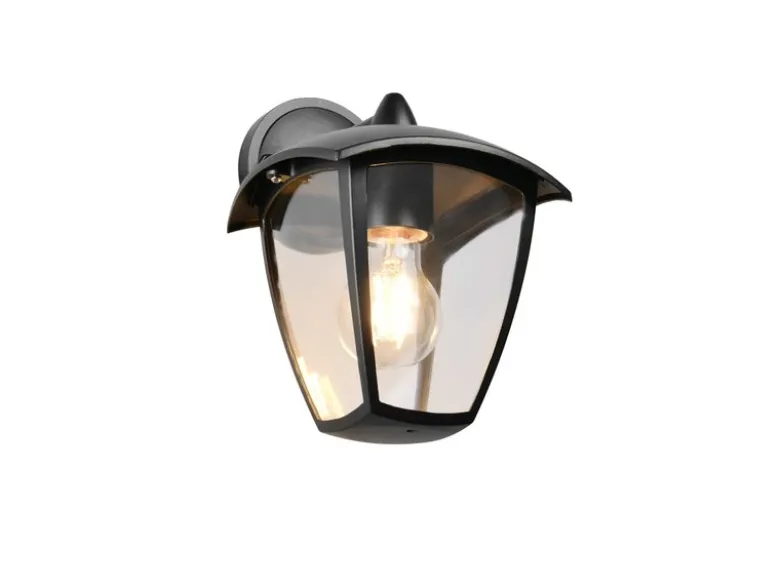 LED Außenwandleuchte Laterne hängend Landhausstil Schwarz, Höhe 24cm