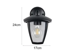 LED Außenwandleuchte Laterne hängend Landhausstil Schwarz, Höhe 24cm