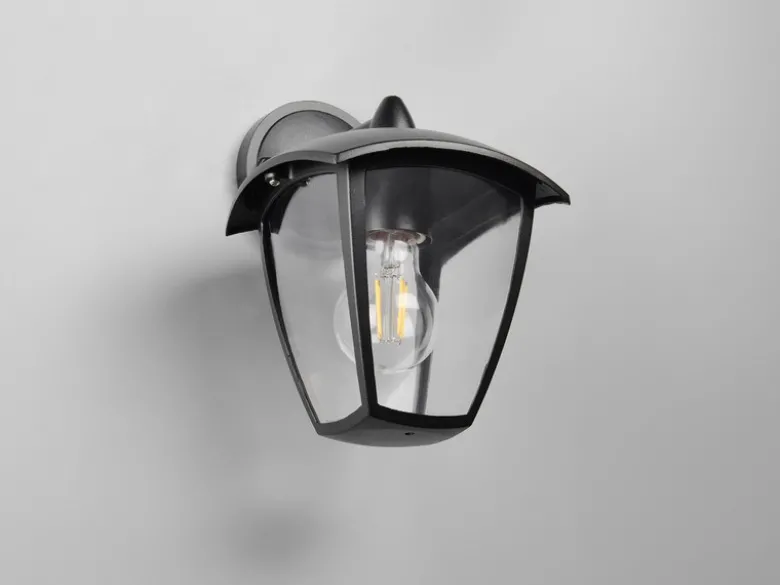 LED Außenwandleuchte Laterne hängend Landhausstil Schwarz, Höhe 24cm