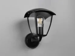 LED Außenwandleuchte Laterne stehend Landhausstil Schwarz, Höhe 24cm