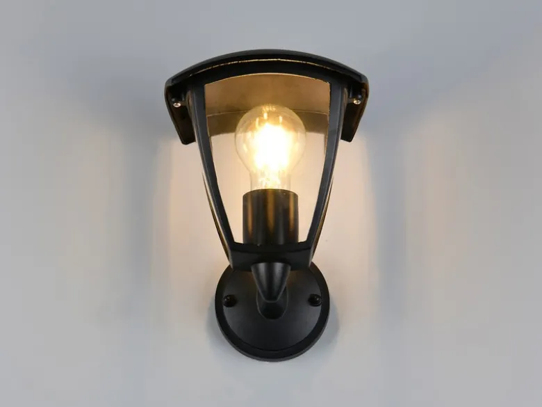 LED Außenwandleuchte Laterne stehend Landhausstil Schwarz, Höhe 24cm
