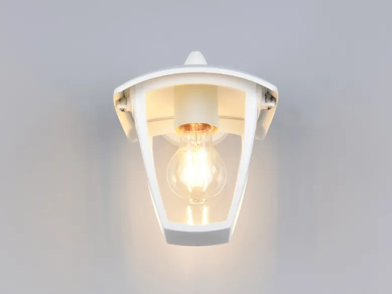 LED Außenwandleuchte Laterne hängend Landhausstil Weiß, Höhe 24cm