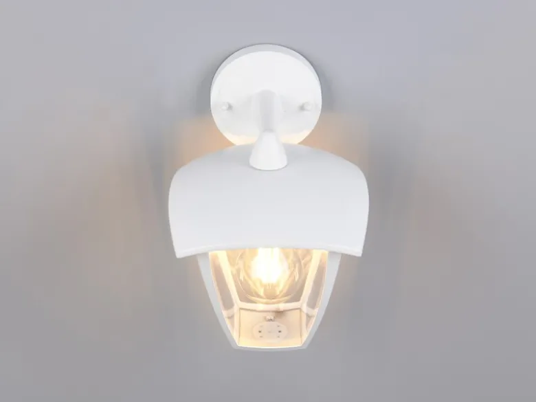 LED Außenwandleuchte Laterne hängend Landhausstil Weiß, Höhe 24cm