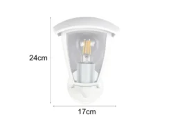 LED Außenwandleuchte Laterne stehend Landhausstil Weiß, Höhe 24cm