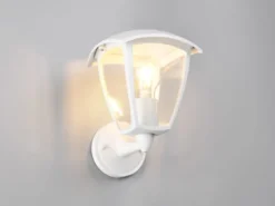 LED Außenwandleuchte Laterne stehend Landhausstil Weiß, Höhe 24cm