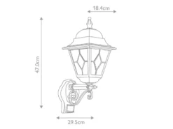 LED Außenwandleuchte Laterne stehend mit Bewegungsmelder, Höhe 47cm