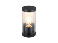 LED Außenwandleuchte, Laterne Aluminium Schwarz, Höhe 23cm