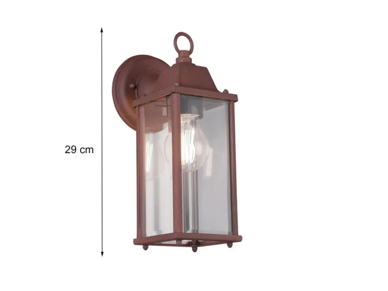 LED Außenwandleuchte Laterne in Rostoptik, Höhe 29cm