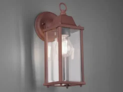 LED Außenwandleuchte Laterne in Rostoptik, Höhe 29cm