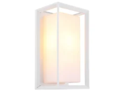 LED Außenwandleuchte Laterne aus Aluminium in Weiß, Höhe 25cm